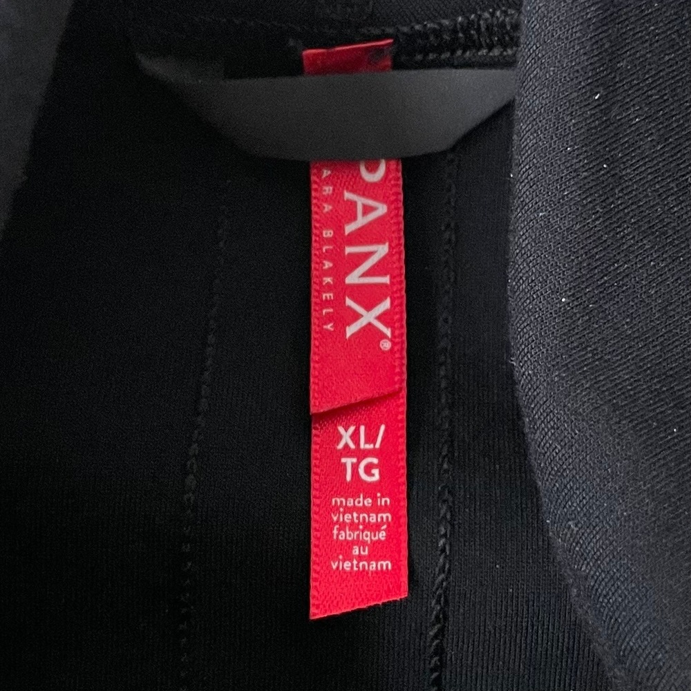 Spanx Drape Front Jacket Womens XL Black Faux Leather Asymmetrical Open Front - Picture 9 of 11